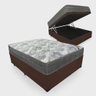 Cama Box Com Baú Viúva + Colchão De Molas Ensacadas - Ortobom - iso SuperPocket 128cm - Marrom - 1
