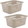 2 Cestas Organizadoras Pequenas 1,5l de Plástico Bege ou Bancada Lavanderia Closet - 1
