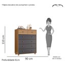 Ver imagem 5 de Cômoda 6 Gavetas 90cm Vittoria Albatroz Móveis