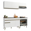 Ver imagem 2 de Cozinha Modulada Compacta para Forno/Cooktop com Pia 190cm Florença Multimóveis MCR2467 Branco
