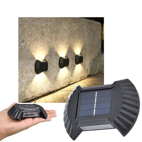 Luminaria Solar Spot Balizador Arandela de Parede Resistente Enfeite Luz Rua Escada Quintal Jardim