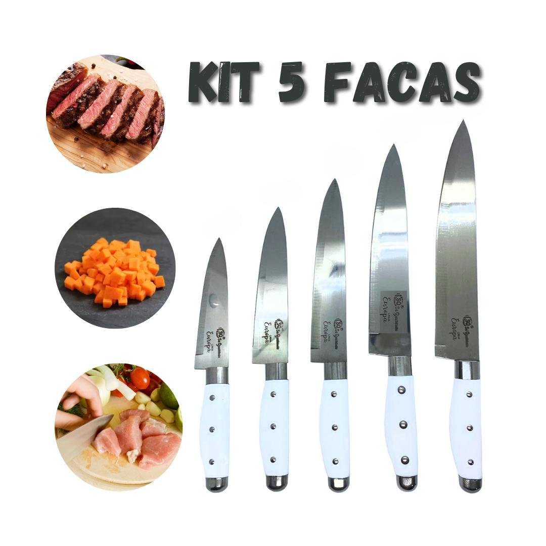 Kit 5 Facas Cortar Carne Master Chef Cozinha Churrasco - 2