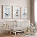 Ver imagem 4 de Kit 3 Quadros Decorativos Infantil - Aqua Line NO2 - 30x40 - Moldura Madeira