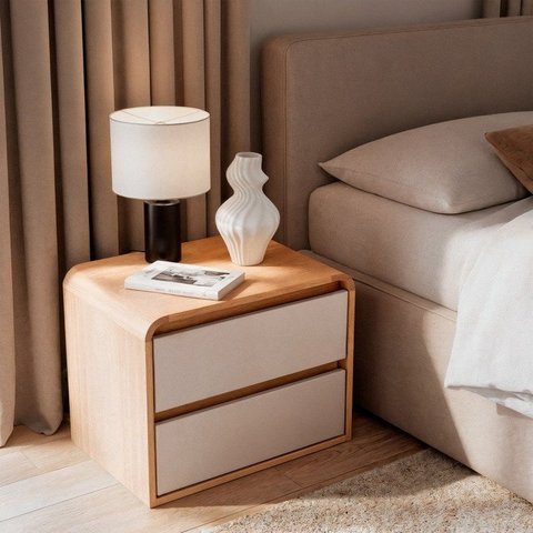 Conjunto com 2 Mesas de Cabeceira Aurora 100% MDF