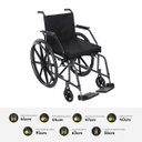 Ver imagem 3 de Cadeira de Rodas Prática 44cm 100kg Pneu Macico Prolife
