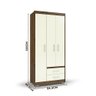 Guarda-Roupa Pequeno 3 Portas Cappuccino Off White Primacy Batrol - 2