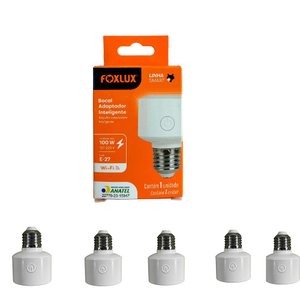 Kit 5 Soquete Adaptadore Inteligente E-27 100w Bivolt Foxlux