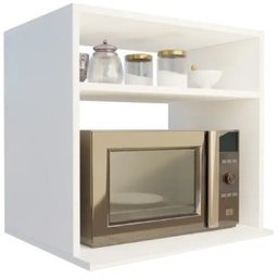 Suporte em MDF Branco Para Microondas ou Forno Elétrico - 1