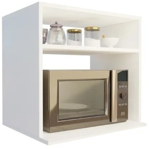 Suporte em MDF Branco Para Microondas ou Forno Elétrico