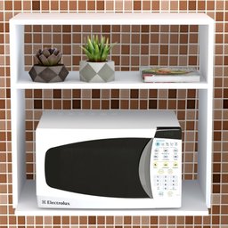 Suporte em MDF Branco Para Microondas ou Forno Elétrico - 2