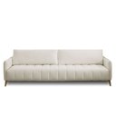 Ver imagem 5 de Sofá Sala de Estar Living Desing Moderno 240cm Pés em Madeira Detalhe Lateral em Pu Amadeu Linho Be
