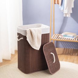 Cesto Retangular de Bambu com Forro e Tampa 60cm - Oikos - 3 Cesto Retangular de Bambu com Forro e Tampa 60cm - Oikos - 3