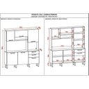 Ver imagem 4 de Armário de Cozinha 6 Portas 2 Gavetas Ferrara Cinza/Freijó/Gris
