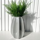 Ver imagem 2 de Vaso Centro de Mesa Cinza Moderno com Planta Samambaia Decor