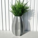 Ver imagem 3 de Vaso Centro de Mesa Cinza Moderno com Planta Samambaia Decor