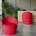 Ver mais imagens de Kit 2 Poltronas Decorativa Beatriz Orgânica Suede Vermelho
