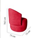 Ver imagem 6 de Kit 2 Poltronas Decorativa Beatriz Orgânica Suede Vermelho