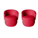 Ver imagem 1 de Kit 2 Poltronas Decorativa Beatriz Orgânica Suede Vermelho