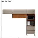 Ver imagem 3 de Cozinha 270cm Aéreo Ripado 3 Peças Proença Bege/Nogueira/Nude Prime