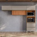 Ver imagem 1 de Cozinha 270cm Aéreo Ripado 3 Peças Proença Bege/Nogueira/Nude Prime