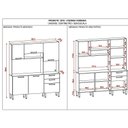 Ver imagem 4 de Armário de Cozinha 6 Portas 2 Gavetas Ferrara Branco/Freijó/Supremo/Cp- Ripado