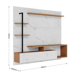 Painel para Tv Home Suspenso Ambiente Maragogi Calacatta Natura Real – Colibri - 4