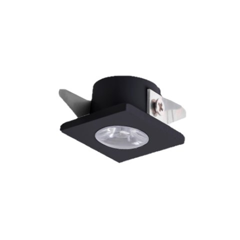 Mini Spot de embutir Elysa 1w bivolt Móvel Sala de Tv Closet - Preto