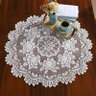 Centro para Mesa Interlar Renda Rose Redonda Gardenia 75 Ø Branco - 1