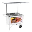 Ver imagem 1 de Carrinho de Salada de Frutas Açaí com Toldo e Rodas Maciças Cefaz