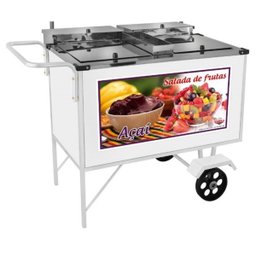 Carrinho de Salada de Frutas Açaí com Toldo e Rodas Maciças Cefaz - 4
