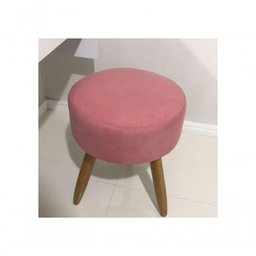 Puff Pufe Banqueta para Make Penteadeira Camarim Suede Rosê - 2