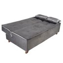 Ver imagem 6 de Sofá Cama Zoe 2 Lugares Retrátil e Reclinável 185cm Cinza Veludo Bom Pastor