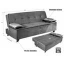 Ver imagem 3 de Sofá Cama Zoe 2 Lugares Retrátil e Reclinável 185cm Cinza Veludo Bom Pastor