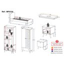 Ver imagem 4 de Quarto Infantil Completo com Colchão Incluso Doçura Multimóveis Mp4334 Branco/cinza/rosa