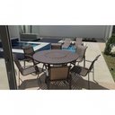 Ver imagem 4 de Jogo de Mesa 1,50m Alumínio Centro Giratório 6 Cadeiras de Piscina Jardim Marrom Café