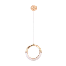 Lustre Pendente Woni Skylight Cristal Dourado Led 5w 3000k Bivolt - 1