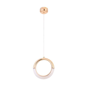 Lustre Pendente Woni Skylight Cristal Dourado Led 5w 3000k Bivolt
