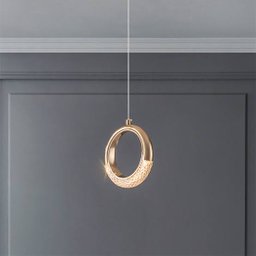 Lustre Pendente Woni Skylight Cristal Dourado Led 5w 3000k Bivolt - 3