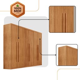 Guarda Roupa Casal Toronto 100 Mdf 6 Portas e 2 Gavetas Moderna Mobília - 5 Guarda Roupa Casal Toronto 100 Mdf 6 Portas e 2 Gavetas Moderna Mobília - 5