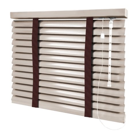 Persiana Horizontal - 1,70m Larg X 2,00m Alt - Alumínio 50mm com Fita Decorativa - Cor: Bege Escuro