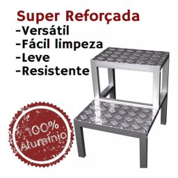 Escada Banqueta De Alumínio Super Resistente 02 Degraus - 5