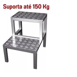 Escada Banqueta De Alumínio Super Resistente 02 Degraus - 4