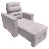Sofá Poltrona 1 Lugar Retrátil e Reclinável Veneza Bege Claro - Moveis Aguias - 2