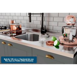 Cozinha Completa Americana (3 Aéreos, 2 Balcões, 1 Nicho, 1 Complemento) 7 Peças Cinza - Henn - 3