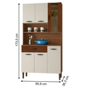 Ver imagem 2 de Armário Kit de Cozinha S 6P Golden Nogueira Off White Ripado