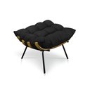 Ver imagem 3 de Kit Poltrona Costela com Puff para Sala Suede Preto