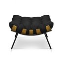Ver imagem 4 de Kit Poltrona Costela com Puff para Sala Suede Preto