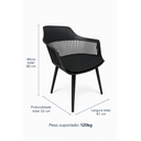 Ver mais imagens de Cadeira Marcela com Assento Estofado em Linho Preta