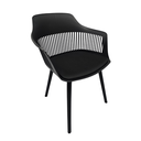 Ver imagem 1 de Cadeira Marcela com Assento Estofado em Linho Preta