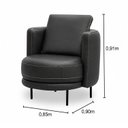 Ver imagem 3 de Poltrona Decorativa Leroy Fixa Moderna em Couro